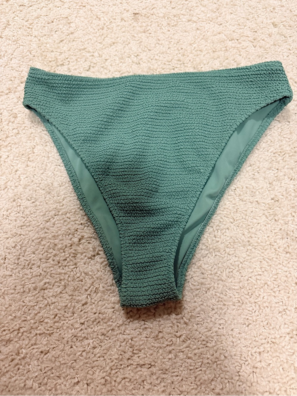 Kendall & Kylie Textured Bikini Bottom in Sage Green